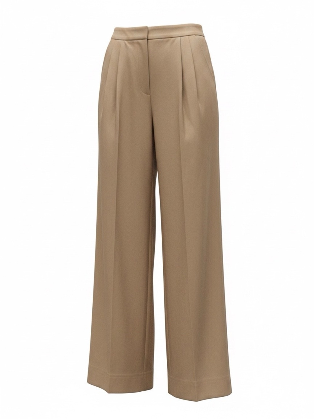 Splendid Wide-Leg Pleated Trousers in Camel